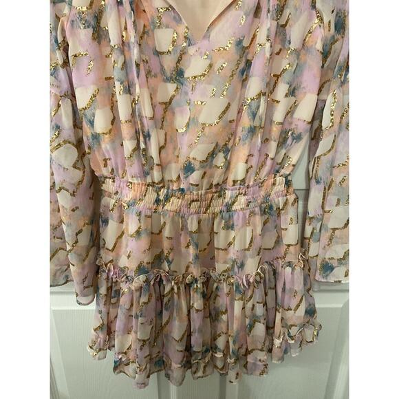 Buddy Love Zozo Magical Elastic Waist Pastel Metallic Tones Dress, M - Picture 3 of 15